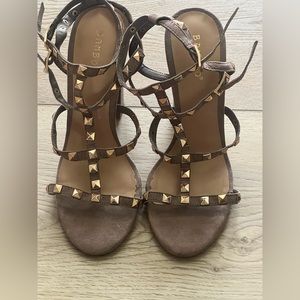 Taupe Studded Heels
